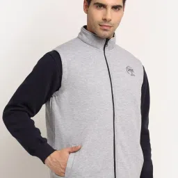 Cantabil Grey Melange Regular Fit Reversible Jacket image 3