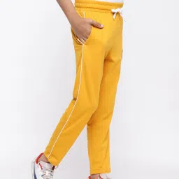 Lil Tomatoes Kids Mustard Solid Trackpants image 3