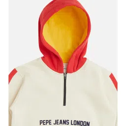 Pepe Jeans Kids Navy & White Color Block Full Sleeves Sweatshirt image 3