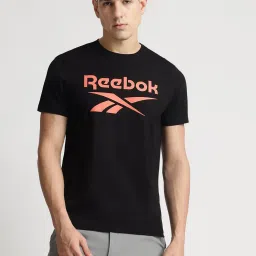 Reebok Black Regular Fit Printed T-Shirt image 1