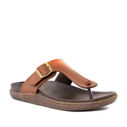 khadim Softouch by Khadims Men's Brown T-Strap Sandals-picture-46