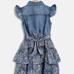 Stylestone Kids Blue Printed Dress image 2