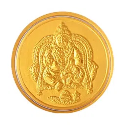 P.C. Chandra Jewellers Kuber-Inscribed 24k (999) 0.1gm Yellow Gold Foil Coin image 1