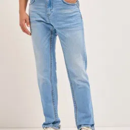 The Bear House Blue Slim Fit Solid Jeans-image-75