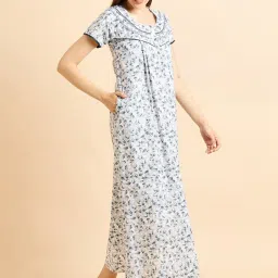 Sweet Dreams Grey Cotton Printed Night Gown image 1