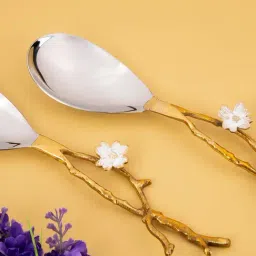 Gibox Silver Aluminium Serving Spoons - Set Of 2 image 2