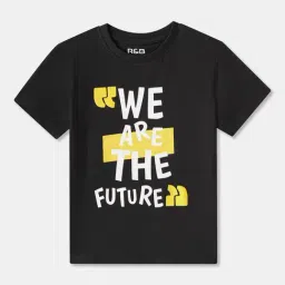 R&B Boys Black Cotton Graphic Print T-Shirt-picture-38