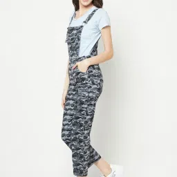 Crimsoune Club Grey Cotton Camouflage Dungaree image 3