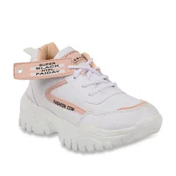 Shoetopia Women's Peach Sneakers image 3