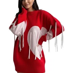 Sold For Style Women Printed Woollen Pullover with Fringed Detail-picture-20