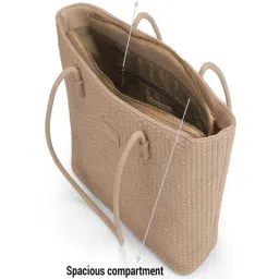 Mochi Khaki Textured Medium Tote Bag image 5