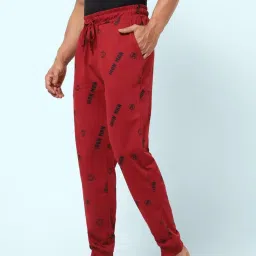 Ajile by Pantaloons Red Cotton Slim Fit Printed Joggers image 3