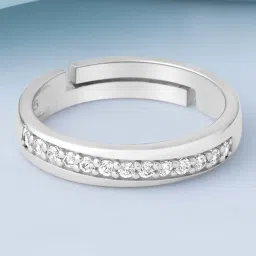 Zavya 925 Silver Minimal Rhodium Plated Ring For Men image 1