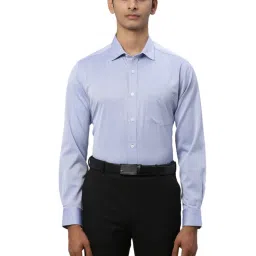 Park Avenue Blue Regular Fit Texture Shirt image 1