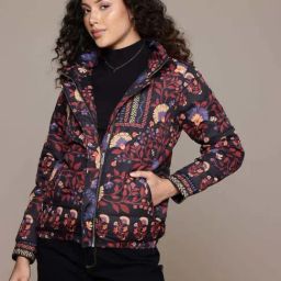 Label Ritu Kumar Black & Rust Blue Asher Puffer Jacket-picture-18