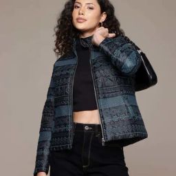 Label Ritu Kumar Black & Blue Asher Puffer Jacket-picture-24