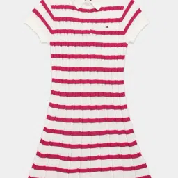 Tommy Hilfiger White Cotton Regular Fit Striped Dress-picture-44
