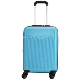 Calvin Klein Expression Pagoda Blue Textured Hard Cabin Trolley Bag - 53 Cms image 1