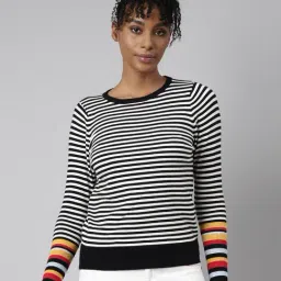 SHOWOFFFF Black & White Striped Top-picture-14