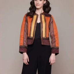 Label Ritu Kumar Brown Carina Suede Jacket-picture-25