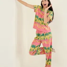Sweet Dreams Multi Cotton Tie-Dye Pyjama Sets image 3