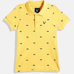 Allen Solly Junior Boys Micro Print Polo Collar Pure Cotton T-shirt-picture-44