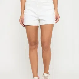 MADAME White Solid Shorts image 1