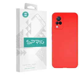 Sprig Liquid Silicone Back Cover for Vivo V21 5G (Red) image 1