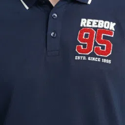 Reebok Navy Cotton Regular Fit Sports Polo image 4