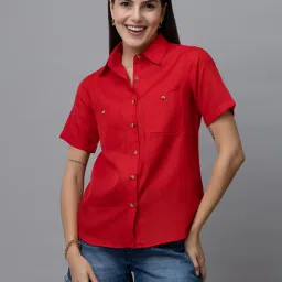 PURYS Red Regular Fit Shirt image 1