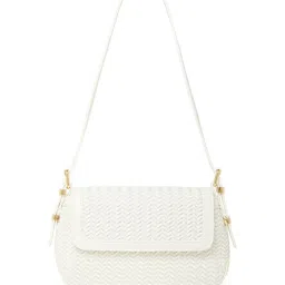Forever New White & Weave Windsor Textured Medium Shoulder Bag image 1