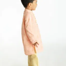 Campana Kids Peach & Beige Khari Print Kurta with Pyjamas image 3