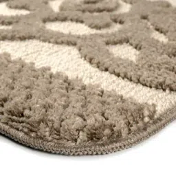 Saral Home KARO Geometric Beige Microfibre Bath Mat image 3