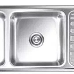 Nirali Silent Square 20.1x53.9x20.1 Inch Glossy SS Double Bowl Kitchen Sink Luxor-picture-31