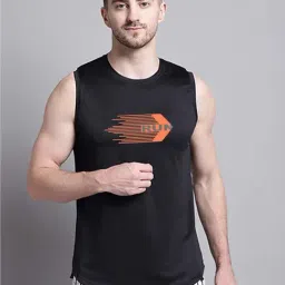 Friskers Black Regular Fit Graphic Sports T-Shirt-image-30