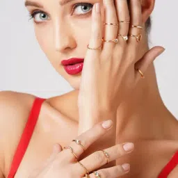 Zaveri Pearls Gold Tone Set Of 15 Stunning Stackable Finger Rings-ZPFK10875-picture-20