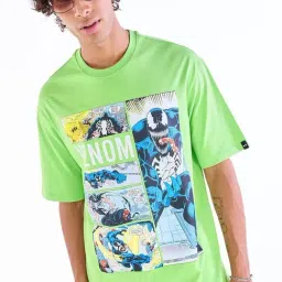 Bewakoof Green Relaxed Fit Graphic T-Shirt-picture-12