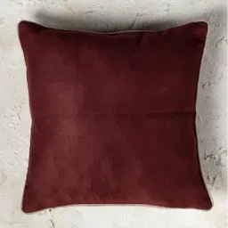Nestroots Solid Maroon Faux Suede Cushion Covers - Set of 5 image 2