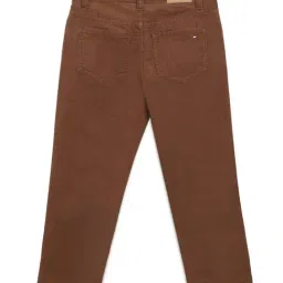 Tommy Hilfiger Brown Cotton Regular Fit Trousers image 2