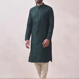 Manyavar Men Floral Kurta with Churidar image 3