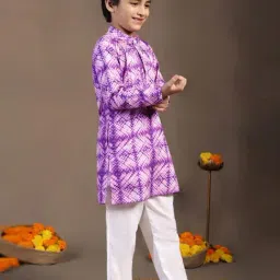Fashion Dream Boys Violet Printed Kurta and Pyjama image 3
