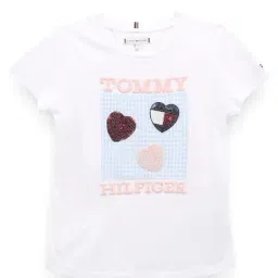 Tommy Hilfiger Girls White Solid Slim Fit Polo T-Shirt-image-12