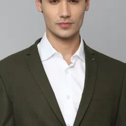 Allen Solly Olive Green Slim Fit Texture Blazer image 4