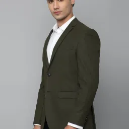 Allen Solly Olive Green Slim Fit Texture Blazer image 3