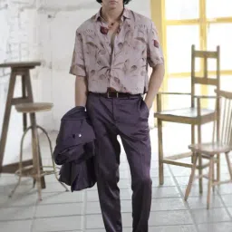 Rare Rabbit Purple Tailored Fit Solid Formal Suit image 4