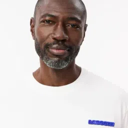 Lacoste White Loose Fit Printed T-Shirt image 5