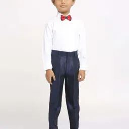 Kids Island Boys Navy Solid Full Sleeves Suit Set image 4