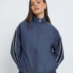 Styli Dark Blue Regular Fit Striped Jacket-picture-31