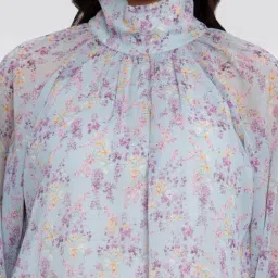 Zink London Light Blue Printed A-Line Top image 5