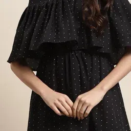 Qurvii Black Printed Maxi Dress image 5